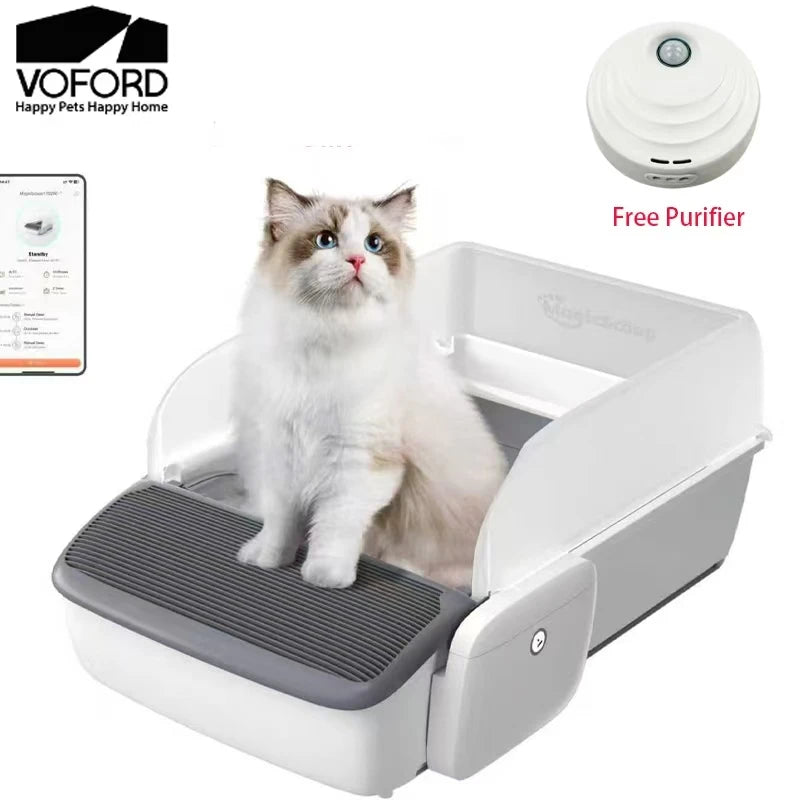 Bac à litière autonettoyant intelligent pour chat