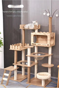 Grand arbre à chat en bois multi-niveaux