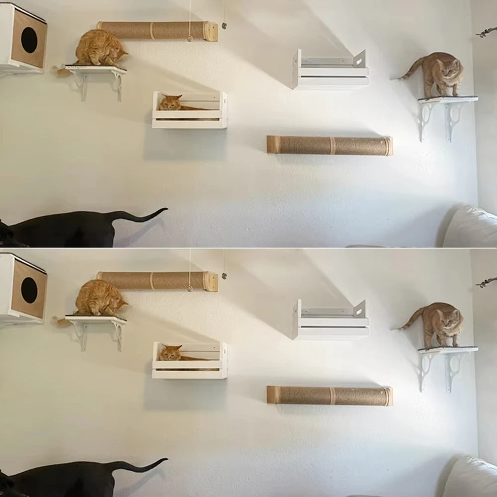Panier mural en bois pour chat