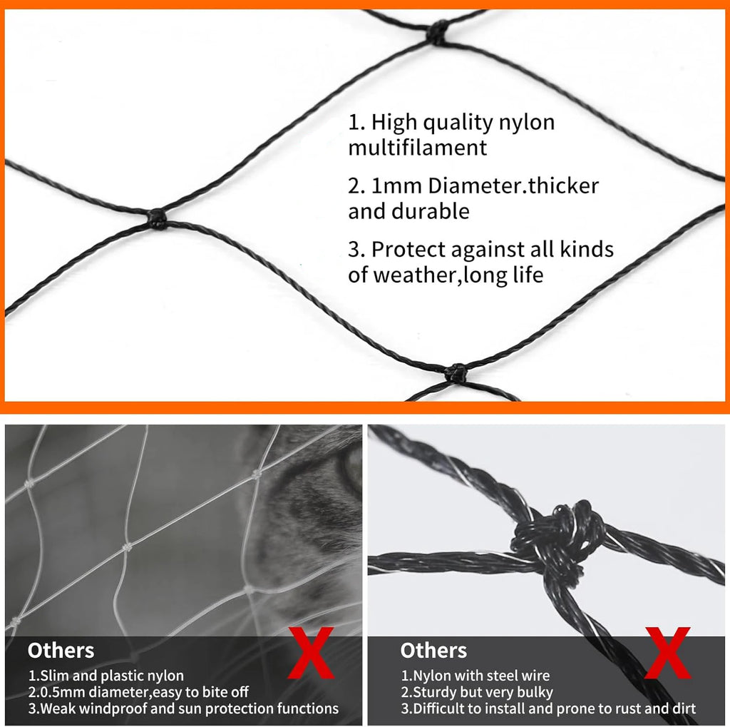 Filet de Sécurité Renforcé pour Chat – Balcon, Fenêtre, Jardin