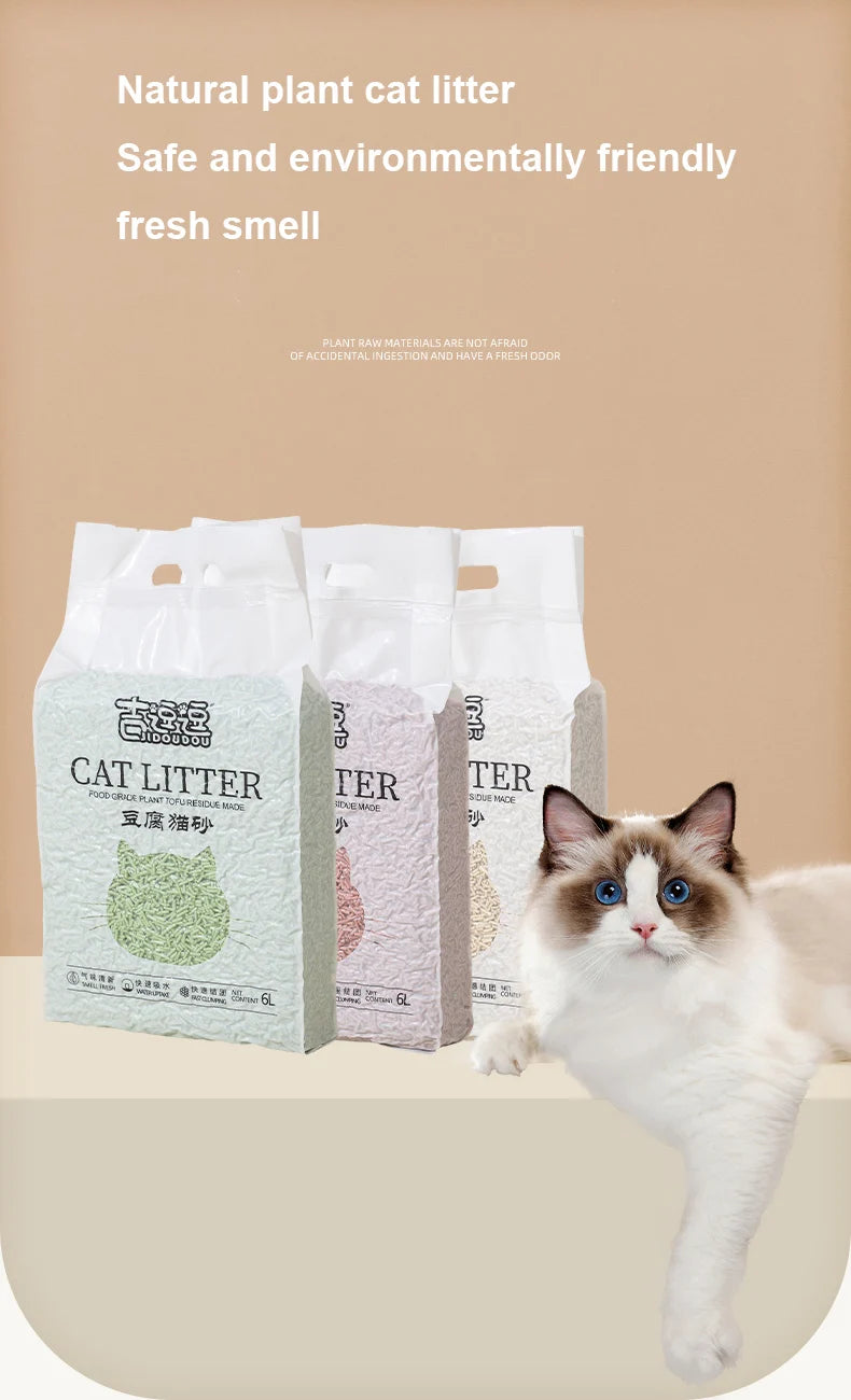 Litière pour chat, plante naturelle 6L