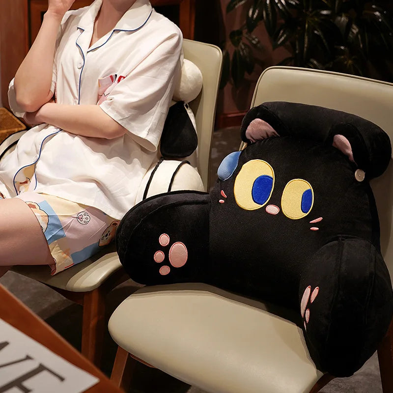 Coussin dossier en forme de chat