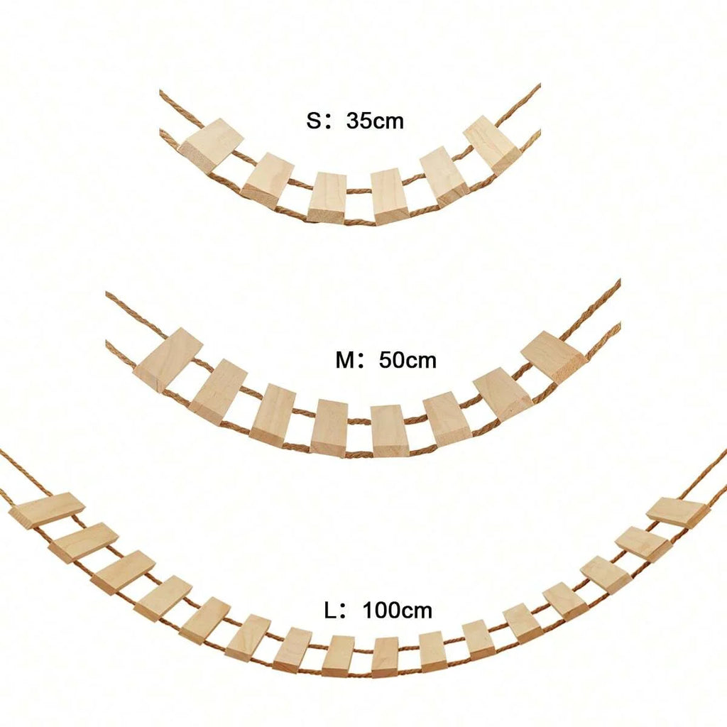 Échelle d'escalade en bois naturel