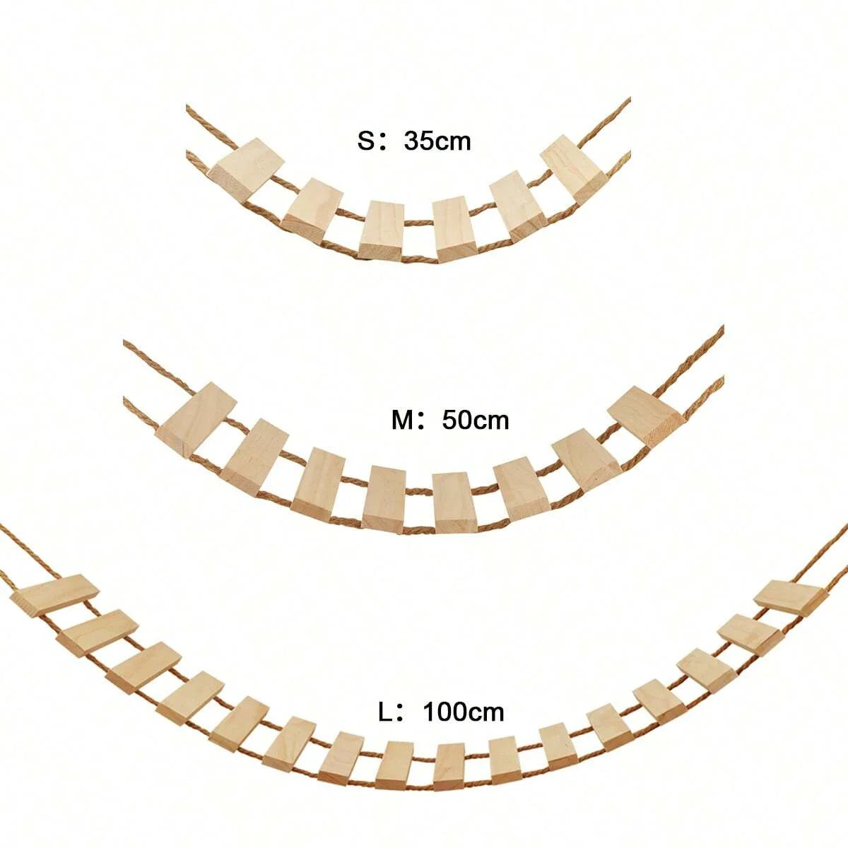 Échelle d'escalade en bois naturel