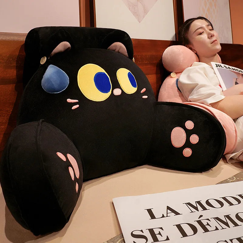 Coussin dossier en forme de chat